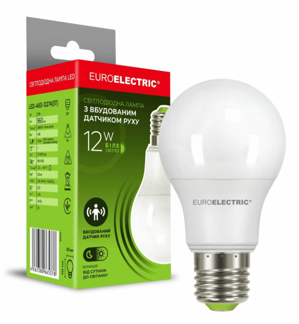 Лампочка Euroelectric LED Лампа A60 12W E27 4000K (100)