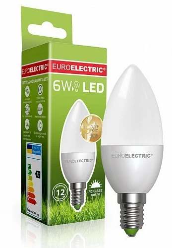 Лампочка Euroelectric LED Лампа CL 6W E14 4000K (100)