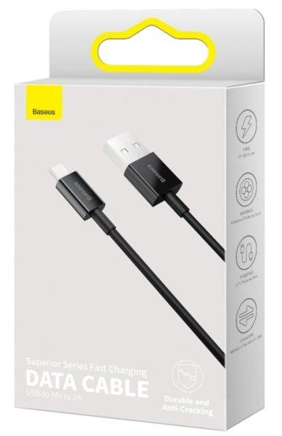 Baseus Superior Series Fast Charging Data Cable USB to Micro 2A 2m Black фото №2