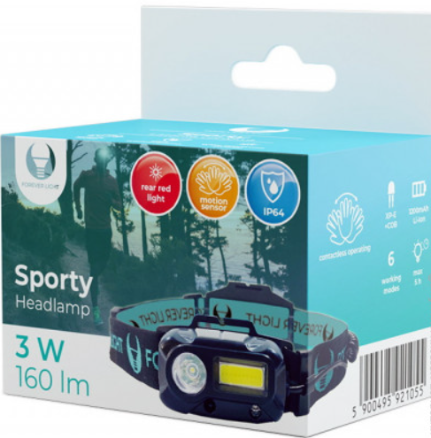 Фонарик Forever Light LED Headlamp Sporty XP-E 3W COB 3W 160lm 1200mAh фото №3