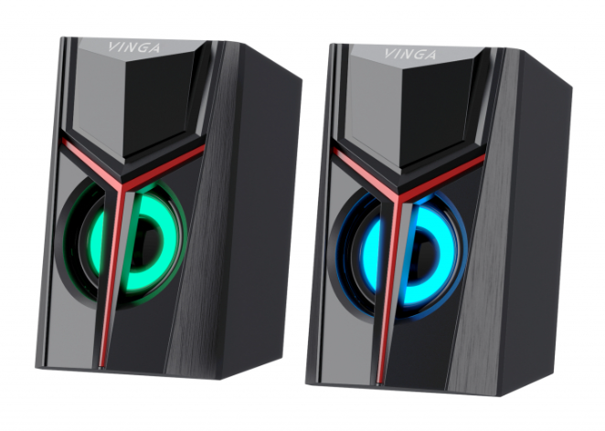 Акустична система Vinga SP-100 LED USB Black фото №7
