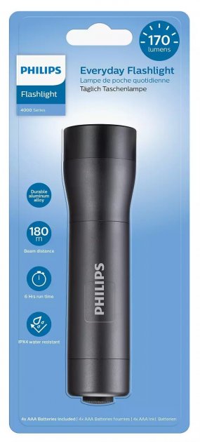 Фонарик Philips SFL4001T (IPX4, 170 люмен, до 180 метрів, 3хААА) фото №2