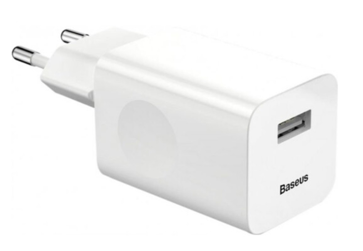 СЗУ Baseus Home Charger 1USB QC3.0 12V/2A White