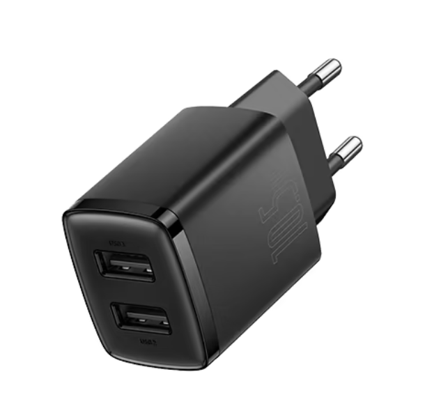 МЗП Baseus Compact Charger 2U 10.5W EU Black фото №3