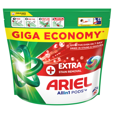 Капсули для прання Ariel Pods  All-in-1 Extra Stain Removal Екстрасила виведення плям 60 шт. (87002167640 фото №2