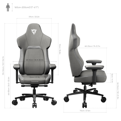 Геймерське крісло TX3 Core Loft Grey (TEGC-2056101.41) фото №10
