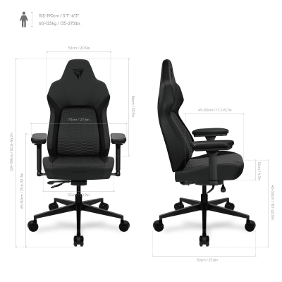 Геймерське крісло TX3 Core Smart Racer Black (TEGC-2069101.11) фото №8